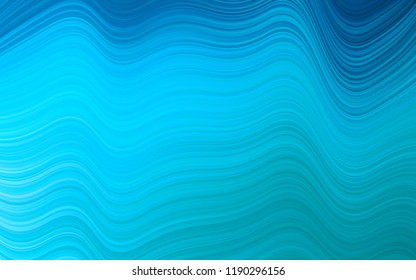 Light BLUE vector pattern with bent lines. Glitter abstract illustration with wry lines. Textured wave pattern for backgrounds.