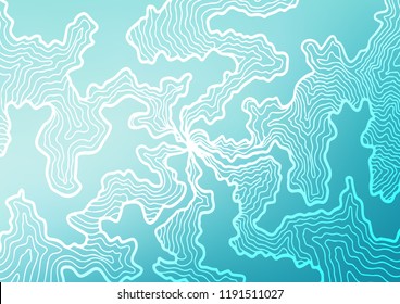Light BLUE vector pattern with bent ribbons. Blurred geometric sample with gradient bubbles.  Pattern for your business design.