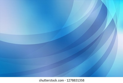 Light BLUE vector pattern with bent ribbons. Blurred geometric sample with gradient bubbles.  New composition for your brand book.