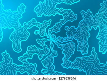 Light BLUE vector pattern with bent ribbons. Colorful illustration in abstract marble style with gradient. New composition for your brand book.