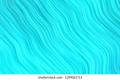 Light BLUE vector pattern with bent ribbons. Glitter abstract illustration with wry lines. Pattern for your business design.