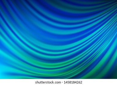 Light BLUE vector pattern with bent ribbons. A sample with blurred bubble shapes. A completely new template for your business design.