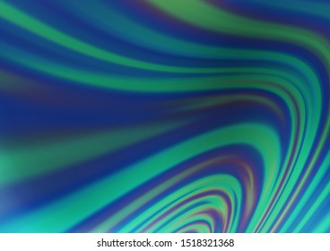 Light BLUE vector pattern with bent ribbons. Blurred geometric sample with gradient bubbles.  A completely new marble design for your business.