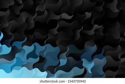 Light BLUE vector pattern with bent ribbons. A vague circumflex abstract illustration with gradient. Marble style for your business design.