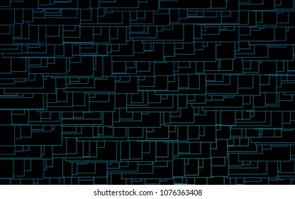 Light BLUE vector pattern. Brand-new rectangular template. Shining geometric sample. Repeating theme with rectangular shapes. Texture for your design.