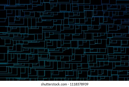 Light BLUE vector pattern. Brand-new rectangular template. Shining geometric sample. Repeating theme with rectangular shapes. Texture for your design.