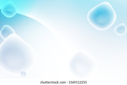 Light BLUE vector pattern with bubble shapes. Geometric illustration in memphis style with gradient.  A new texture for your  ad, booklets, leaflets.