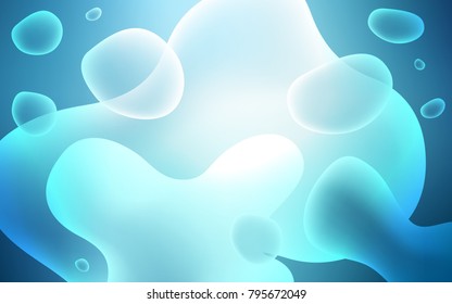 Light BLUE vector pattern with bubble shapes. Geometric illustration in memphis style with gradient.  A completely new template for your business design.