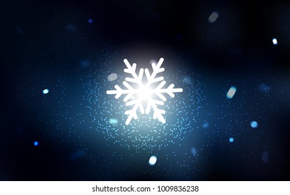 Light BLUE vector pattern with christmas snowflakes. Modern geometrical abstract illustration with crystals of ice. The pattern can be used for new year leaflets.