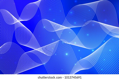 Light BLUE vector pattern with christmas ribbons. Glitter abstract illustration with colorful confetti, ribbons. The pattern can be used for carnival, festival leaflets.