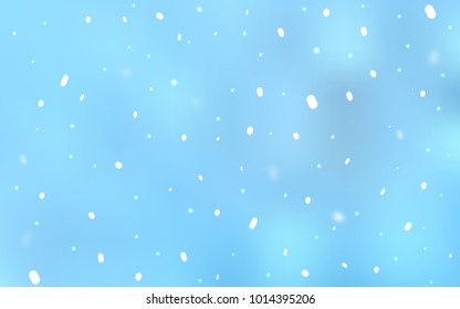 Light BLUE vector pattern with christmas snowflakes. Shining colored illustration with snow in christmas style. The template can be used as a new year background.