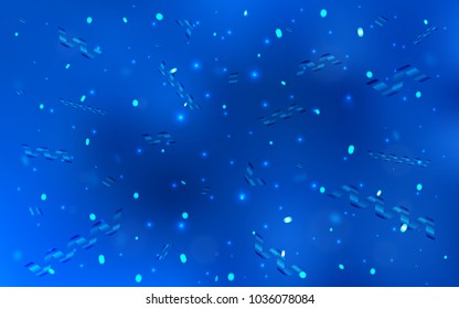 Light BLUE vector pattern with christmas ribbons. Confetti on blurred abstract background with colorful gradient. Beautiful design for your business advert of anniversary.