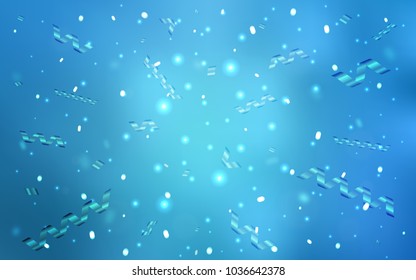 Light BLUE vector pattern with christmas ribbons. Decorative shining illustration with ribbons on abstract template. New design for ad, poster, banner of your Party.