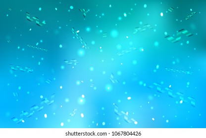 Light BLUE vector pattern with christmas ribbons. Confetti on blurred abstract background with colorful gradient. New design for ad, poster, banner of your Party.