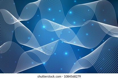 Light BLUE vector pattern with christmas ribbons. Modern geometrical abstract illustration with carnival ribbons. The pattern can be used for carnival, festival leaflets.