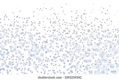 Light BLUE vector pattern with christmas stars. Stars on blurred abstract background with gradient. The template can be used as a background.