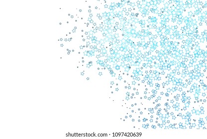 Light BLUE vector pattern with christmas stars. Stars on blurred abstract background with gradient. The pattern can be used for websites.