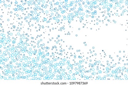 Light BLUE vector pattern with christmas stars. Decorative shining illustration with stars on abstract template. The pattern can be used for websites.