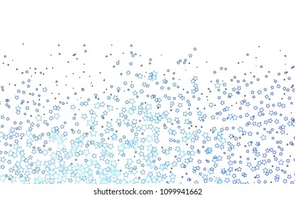 Light BLUE vector pattern with christmas stars. Glitter abstract illustration with colored stars. Smart design for your business advert.