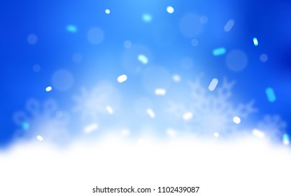 Light BLUE vector pattern with christmas snowflakes. Glitter abstract illustration with crystals of ice. The pattern can be used for year new  websites.