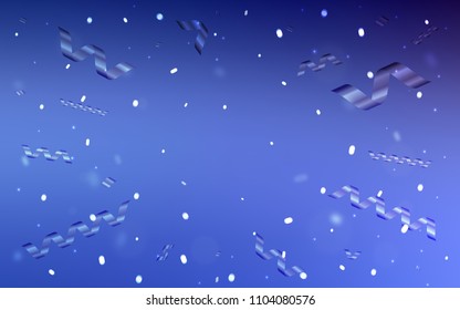 Light BLUE vector pattern with christmas ribbons. Decorative shining illustration with ribbons on abstract template. The template can be used as a background for postcards.