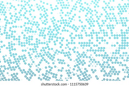 Light BLUE vector pattern with christmas stars. Shining colored illustration with stars. Smart design for your business advert.