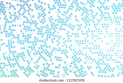 Light BLUE vector pattern with christmas stars. Decorative shining illustration with stars on abstract template. The pattern can be used for new year ad, booklets.
