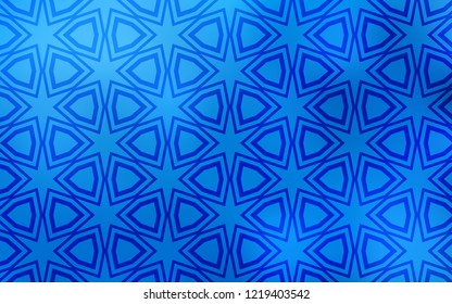 Light BLUE vector pattern with christmas stars. Modern geometrical abstract illustration with stars. Best design for your ad, poster, banner.