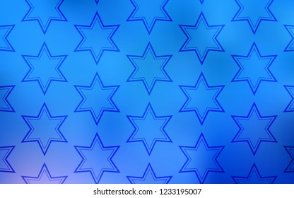 Light BLUE vector pattern with christmas stars. Blurred decorative design in simple style with stars. Best design for your ad, poster, banner.