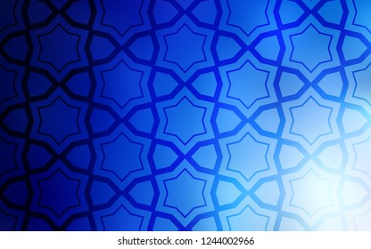 Light BLUE vector pattern with christmas stars. Stars on blurred abstract background with gradient. Template for sell phone backgrounds.