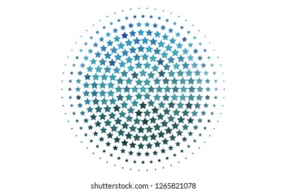 Light BLUE vector pattern with christmas stars. Blurred decorative design in simple style with stars. The pattern can be used for new year ad, booklets.