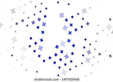 Light BLUE vector pattern with christmas stars. Modern geometrical abstract illustration with stars. Pattern for astrology websites.