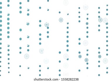 Light BLUE vector pattern with christmas snowflakes. Glitter abstract illustration with crystals of ice. New year design for your ad, poster, banner.