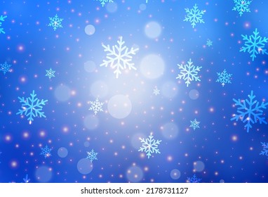 Light BLUE vector pattern in Christmas style. Modern abstract Christmas mood shapes. Pattern for ads, poster, banner of books.