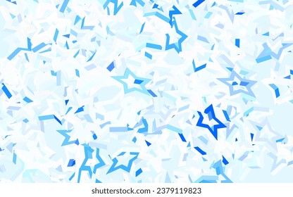 Light BLUE vector pattern with christmas stars. Shining colored illustration with stars. Pattern for astrology websites.
