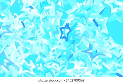 Light BLUE vector pattern with christmas stars. Decorative shining illustration with stars on abstract template. Best design for your ad, poster, banner.