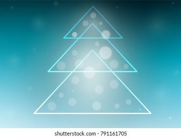 Light BLUE vector pattern with a christmas tree. Modern geometrical abstract illustration with xmas tree. The pattern can be used for new year leaflets.