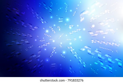 Light BLUE vector pattern with christmas ribbons. Modern geometrical abstract illustration with carnival ribbons. The pattern can be used for carnival, festival leaflets.