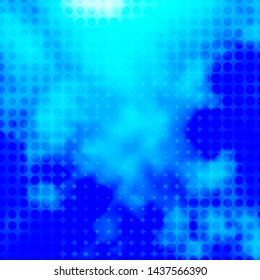 Light BLUE vector pattern with circles. Illustration with set of shining colorful abstract spheres. New template for your brand book.