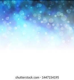 Light BLUE vector pattern with circles. Glitter abstract illustration with colorful drops. New template for your brand book.