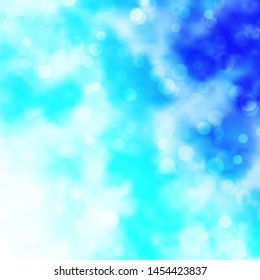 Light BLUE vector pattern with circles. Colorful illustration with gradient dots in nature style. Design for posters, banners.