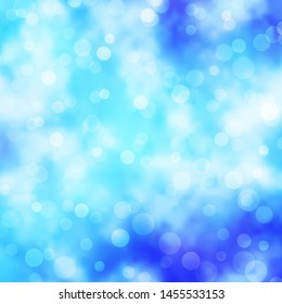 Light BLUE vector pattern with circles. Illustration with set of shining colorful abstract spheres. New template for your brand book.
