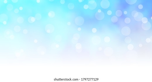Light BLUE vector pattern with circles. Abstract illustration with colorful spots in nature style. Design for posters, banners.