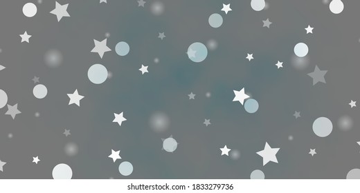 Light BLUE vector pattern with circles, stars. Abstract illustration with colorful spots, stars. Texture for window blinds, curtains.