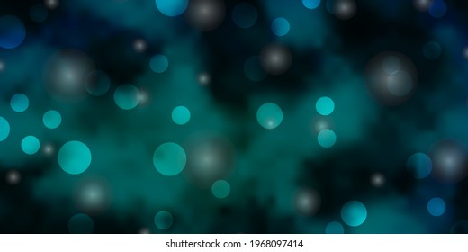 Light BLUE vector pattern with circles, stars. Colorful illustration with gradient dots, stars. Pattern for wallpapers, curtains.