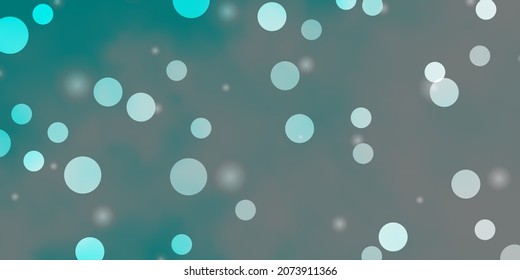 Light BLUE vector pattern with circles, stars. Colorful disks, stars on simple gradient background. Design for your commercials.