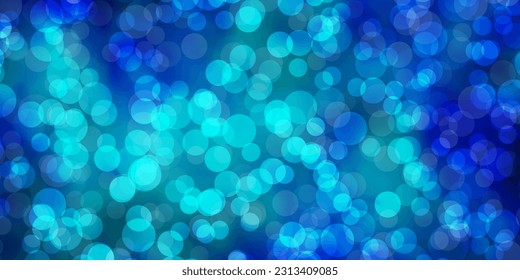 Light BLUE vector pattern with circles. Abstract decorative design in gradient style with bubbles. Design for posters, banners.