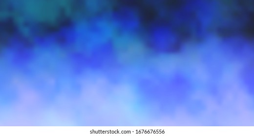 Light BLUE vector pattern with clouds. Illustration in abstract style with gradient clouds. Template for landing pages.