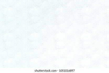 Light BLUE vector pattern with colored spheres. Geometric sample of repeating circles on white background in halftone style.