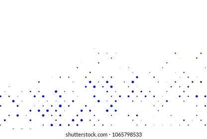 Light BLUE vector pattern with colored spheres. Geometric sample of repeating circles on white background in halftone style.